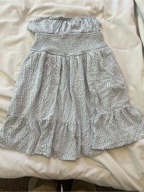 Aeropostale Light Blue Floral Smocked Skirt